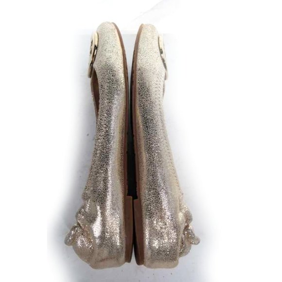 tory burch ballet flats reva shimmery gold ballet flats womens shoes sz 7 M - Picture 7 of 11